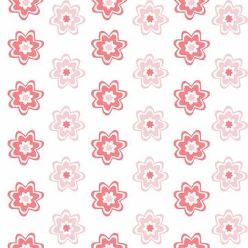 Decorative seamless pattern with abstract flowers. Stock Illustration