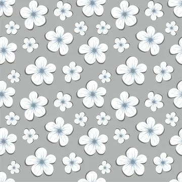 Decorative seamless pattern with abstract flowers. Stock Illustration