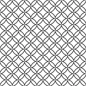 Decorative Seamless Pattern Black Outline Background Vector Stock Illustration
