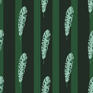 Decorative seamless pattern with blue botanical tropic leaf silhouettes print Illustrazione stock