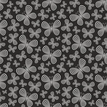 Decorative seamless pattern with butterflies. Stock Illustration