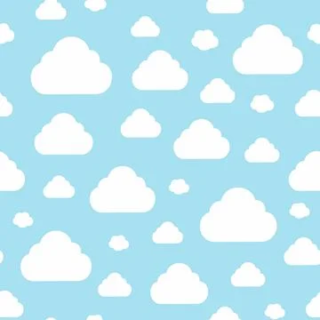 Decorative seamless pattern with clouds. Stock Illustration
