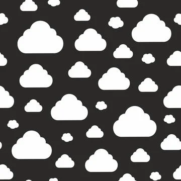 Decorative seamless pattern with clouds. Stock Illustration