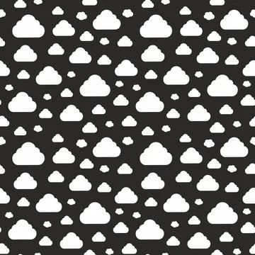 Decorative seamless pattern with clouds. Stock Illustration