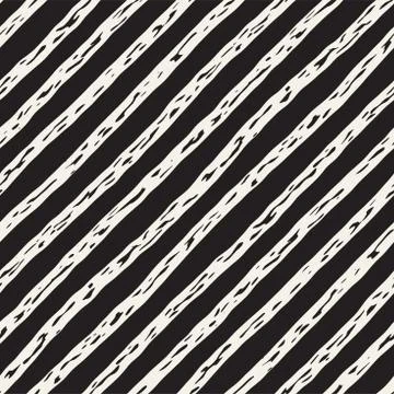 Decorative seamless pattern with doodle lines. Hand painted grungy wavy str.. Stock Illustration