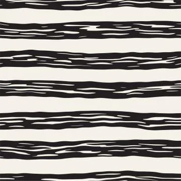 Decorative seamless pattern with doodle lines. Hand painted grungy wavy strip Stock Illustration