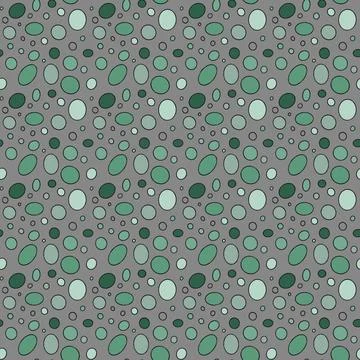 Decorative seamless pattern featuring varied green shapes on a neutral back.. Stock Illustration