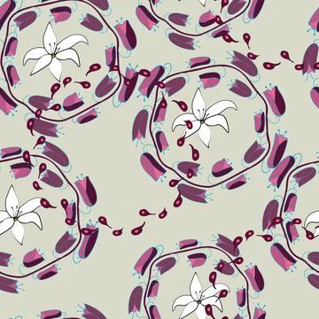 Decorative seamless pattern with floral design Stock Illustration