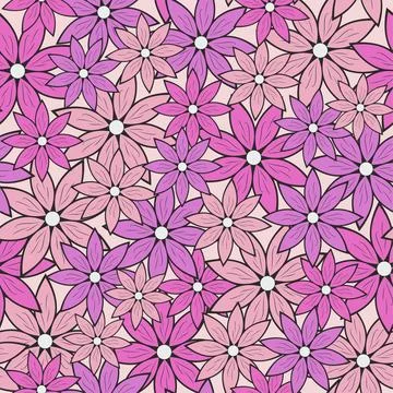 Decorative seamless pattern with flowers. Stock Illustration