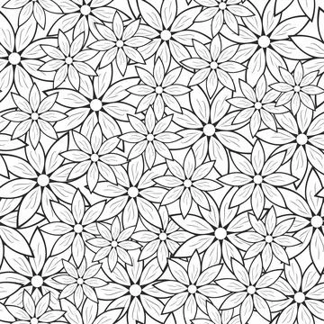 Decorative seamless pattern with flowers. Stock Illustration