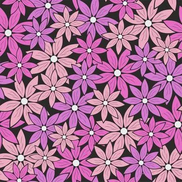 Decorative seamless pattern with flowers. Stock Illustration