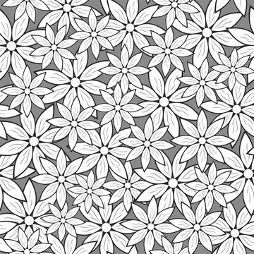 Decorative seamless pattern with flowers. Stock Illustration