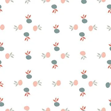 Decorative seamless pattern in geometric style with cute little mandarins sha Stock Illustration