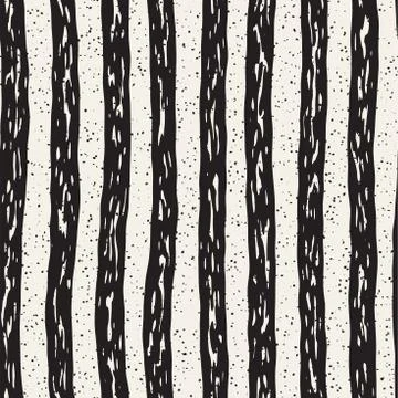 Decorative seamless pattern with handdrawn doodle lines. Hand painted wavy .. Stock Illustration