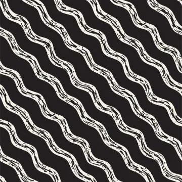 Decorative seamless pattern with handdrawn doodle lines. Hand painted wavy .. 스톡 일러스트