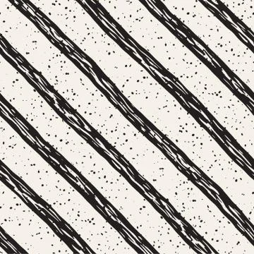 Decorative seamless pattern with handdrawn doodle lines. Hand painted wavy .. Stock Illustration