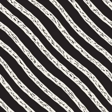 Decorative seamless pattern with handdrawn doodle lines. Hand painted wavy .. 스톡 일러스트