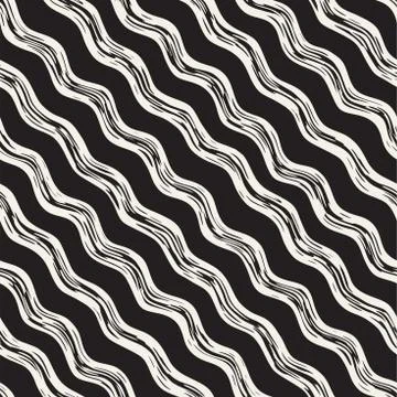 Decorative seamless pattern with handdrawn doodle lines. Hand painted grung.. Stock Illustration