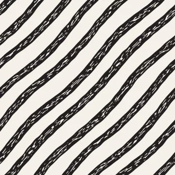Decorative seamless pattern with handdrawn doodle lines. Hand painted grung.. Stock Illustration