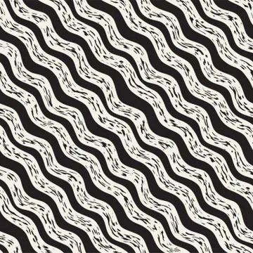 Decorative seamless pattern with handdrawn doodle lines. Hand painted grung.. Stock Illustration