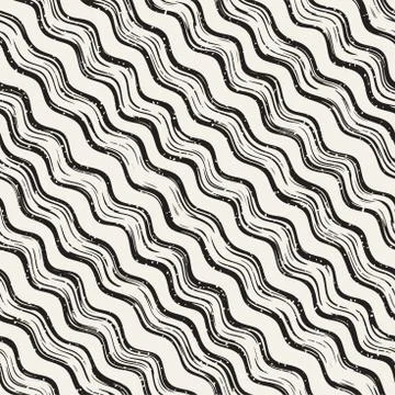 Decorative seamless pattern with handdrawn doodle lines. Hand painted grung.. Stock Illustration