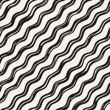 Decorative seamless pattern with handdrawn doodle lines. Hand painted grung.. Stock Illustration