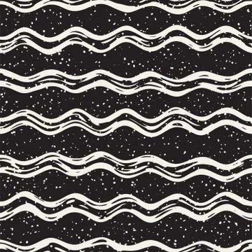 Decorative seamless pattern with handdrawn doodle lines. Hand painted grung.. Stock Illustration