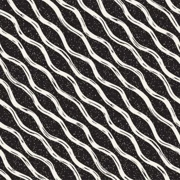 Decorative seamless pattern with handdrawn doodle lines. Hand painted grung.. Stock Illustration
