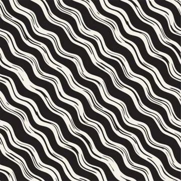 Decorative seamless pattern with handdrawn doodle lines. Hand painted grung.. Stock Illustration