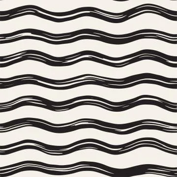 Decorative seamless pattern with handdrawn doodle lines. Hand painted grung.. Stock Illustration