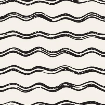 Decorative seamless pattern with handdrawn doodle lines. Hand painted grung.. Stock Illustration