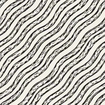 Decorative seamless pattern with handdrawn doodle lines. Hand painted grung.. Stock Illustration