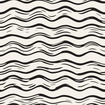 Decorative seamless pattern with handdrawn doodle lines. Hand painted grung.. Stock Illustration