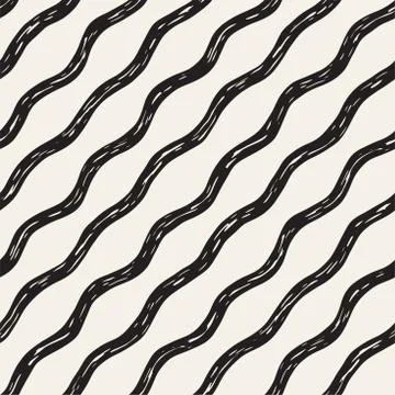 Decorative seamless pattern with handdrawn doodle lines. Hand painted grung.. Stock Illustration