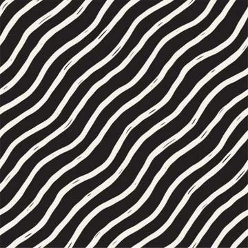 Decorative seamless pattern with handdrawn doodle lines. Hand painted grung.. Stock Illustration