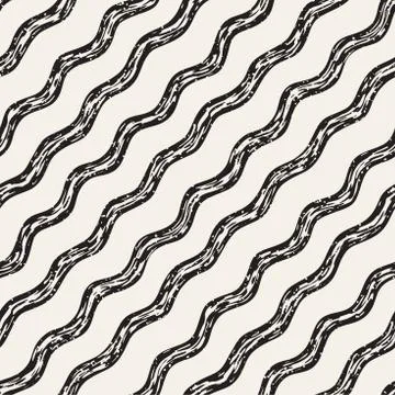 Decorative seamless pattern with handdrawn doodle lines. Hand painted grung.. Stock Illustration