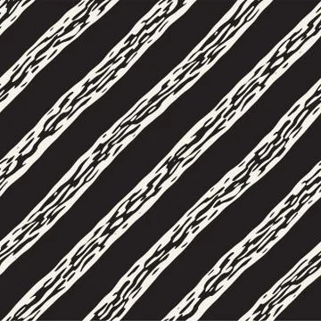 Decorative seamless pattern with handdrawn doodle lines. Hand painted grung.. Stock Illustration