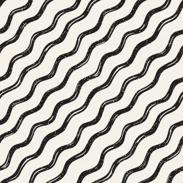 Decorative seamless pattern with handdrawn doodle lines. Hand painted grung.. Stock Illustration