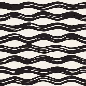 Decorative seamless pattern with handdrawn doodle lines. Hand painted grung.. Stock Illustration