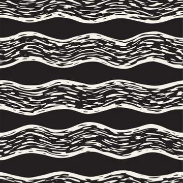 Decorative seamless pattern with handdrawn doodle lines. Hand painted grung.. Stock Illustration