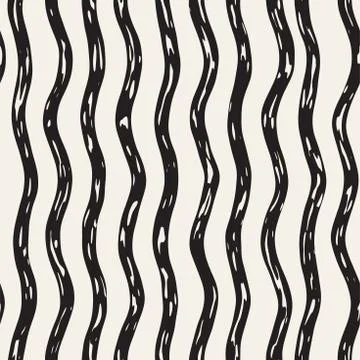 Decorative seamless pattern with handdrawn doodle lines. Hand painted grung.. Stock Illustration