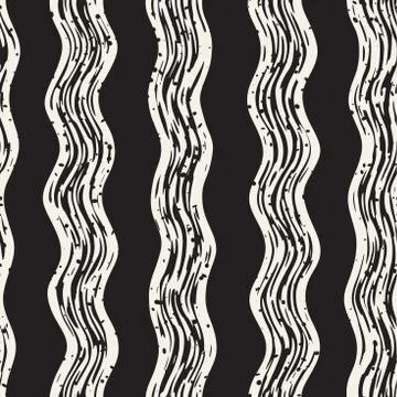 Decorative seamless pattern with handdrawn doodle lines. Hand painted grung.. Stock Illustration