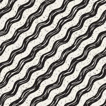 Decorative seamless pattern with handdrawn doodle lines. Hand painted grung.. Stock Illustration