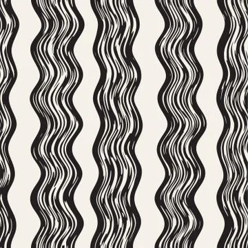 Decorative seamless pattern with handdrawn doodle lines. Hand painted grung.. Stock Illustration