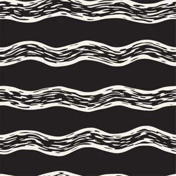 Decorative seamless pattern with handdrawn doodle lines. Hand painted grungy  Stock Illustration