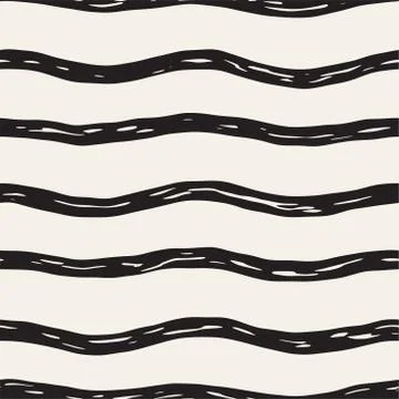 Decorative seamless pattern with handdrawn doodle lines. Hand painted grungy  Stock Illustration