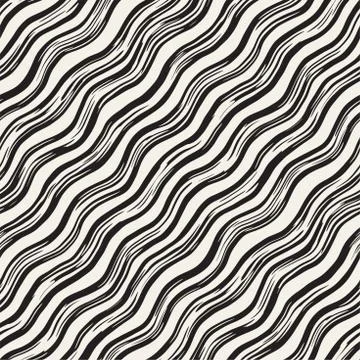 Decorative seamless pattern with handdrawn doodle lines. Hand painted grungy  Stock Illustration