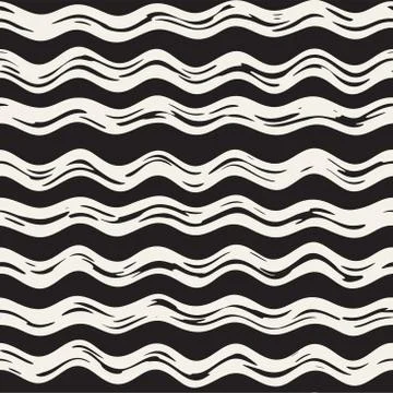 Decorative seamless pattern with handdrawn doodle lines. Hand painted grungy  Stock Illustration