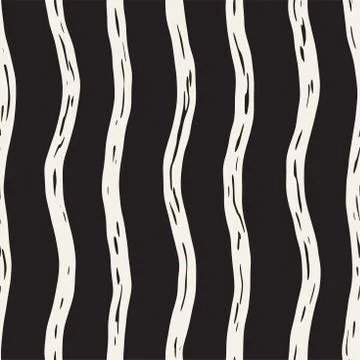 Decorative seamless pattern with handdrawn doodle lines. Hand painted grungy  Stock Illustration