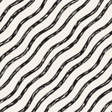 Decorative seamless pattern with handdrawn doodle lines. Hand painted grungy  스톡 일러스트